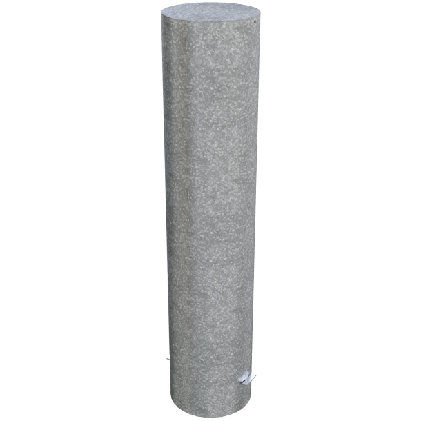 Barrier bollard | Steel tube  323 x 5 mm | stationary | for setting in concrete | hot-dip galvanized | total length: 1500 mm | with welded steel cap